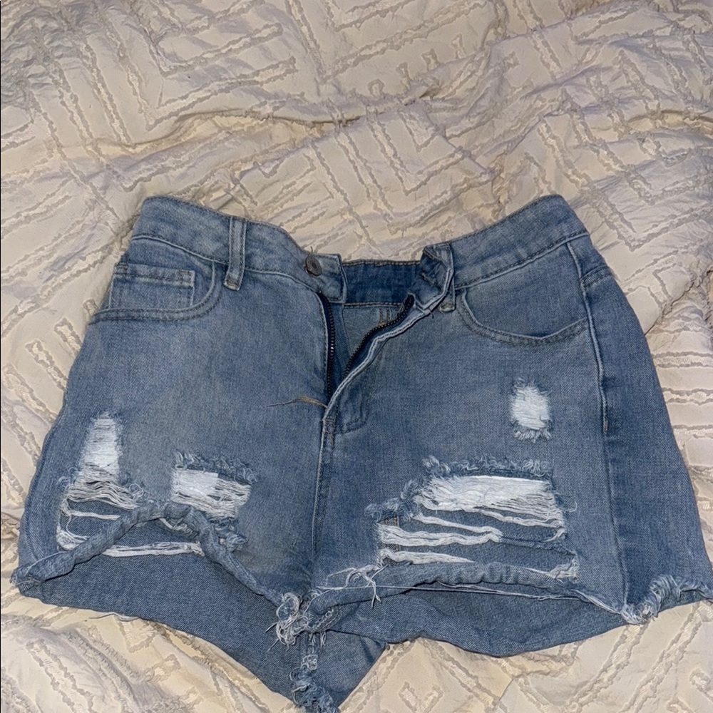 SHEIN Light Blue Denim Shorts